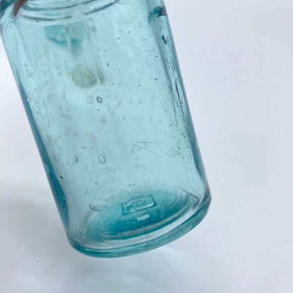 Vintage Lot of 3 Mellin's Food Jar Variety Glass Aqua Blue Clear 1 UV Reactive - Picture 9 of 16